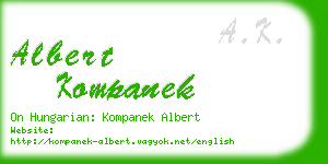 albert kompanek business card